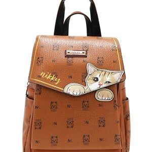 Nikky Brown Cat Backpack